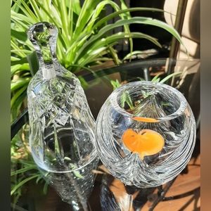 2 piece lot. Waterford lot 1 of 2 Crystal Bell and Christmas Votive.